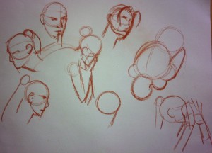 Clare poses for Life Drawing for Animation, drawings by Conaan Fitzpatrick of Interaction & Design at UU